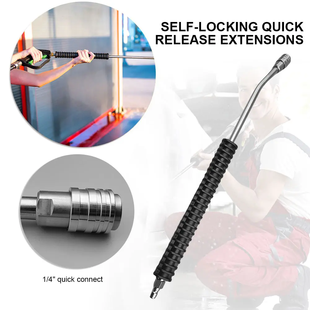 Car Cleaning Wand Spear High Pressure Spray Gun Wand Tips 1/4 Quick Connect Water Gun Lance Stainless Steel for Pressure Washer
