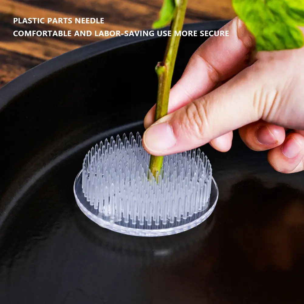 3-10PCS Plastic Flower Arranging Tool Round Ikebana Kenzan Flower Frog Suction Cup Art Fixed Rubber Base Holder Floral Decor Pot