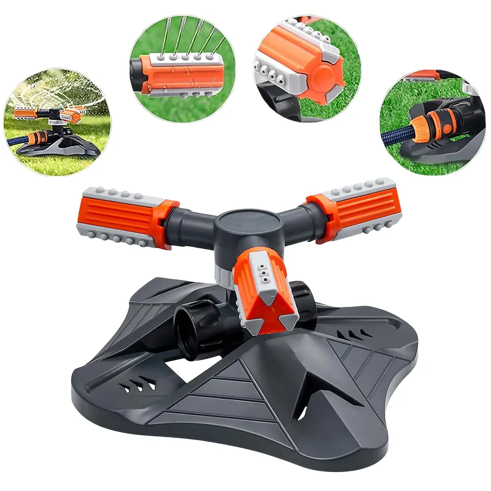 Garden Sprinkler Automatic 360 Degree Rotating Water Sprayer 3 Fork Irrigation Lawn Sprinkler for Agriculture Irrigation