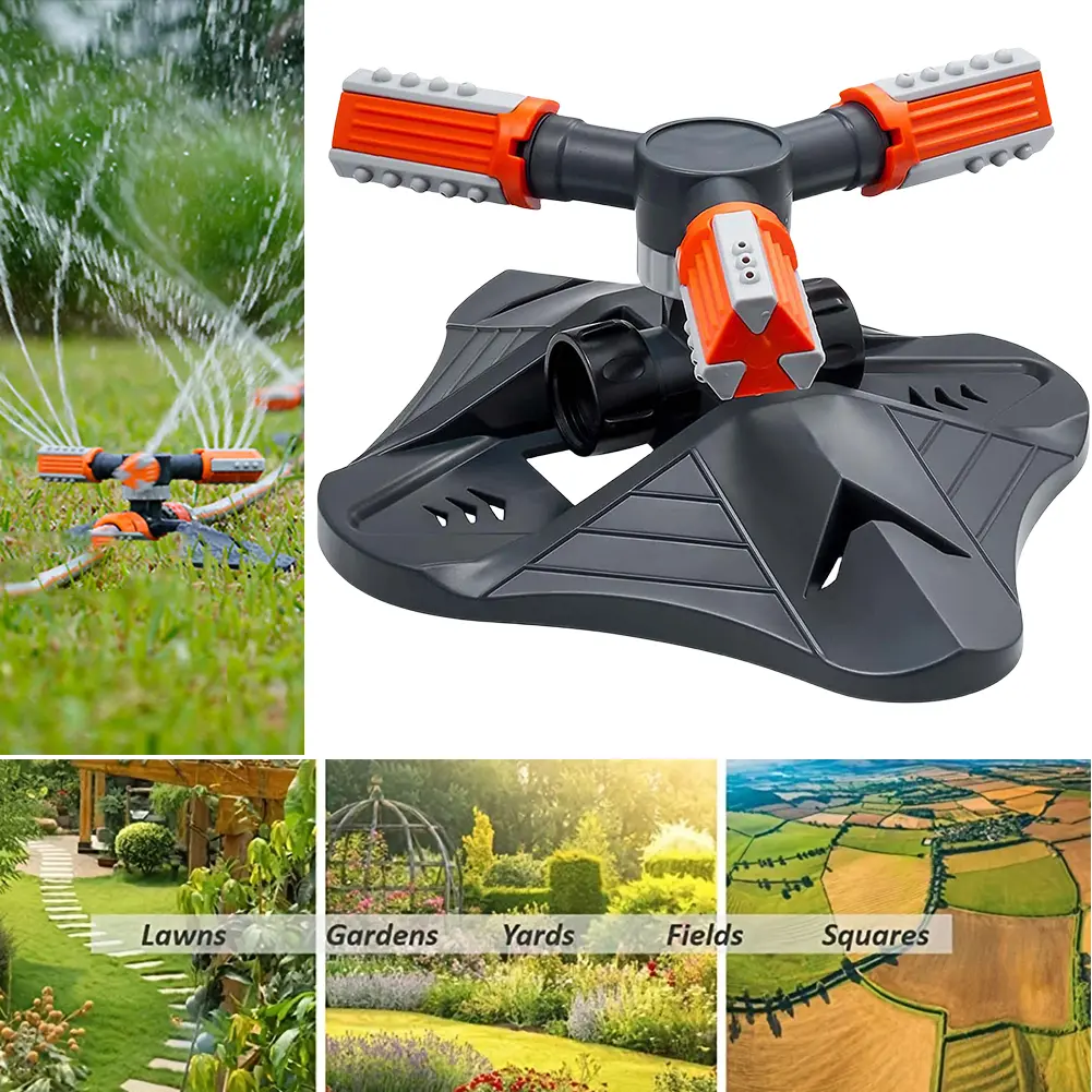 Garden Sprinkler Automatic 360 Degree Rotating Water Sprayer 3 Fork Irrigation Lawn Sprinkler for Agriculture Irrigation