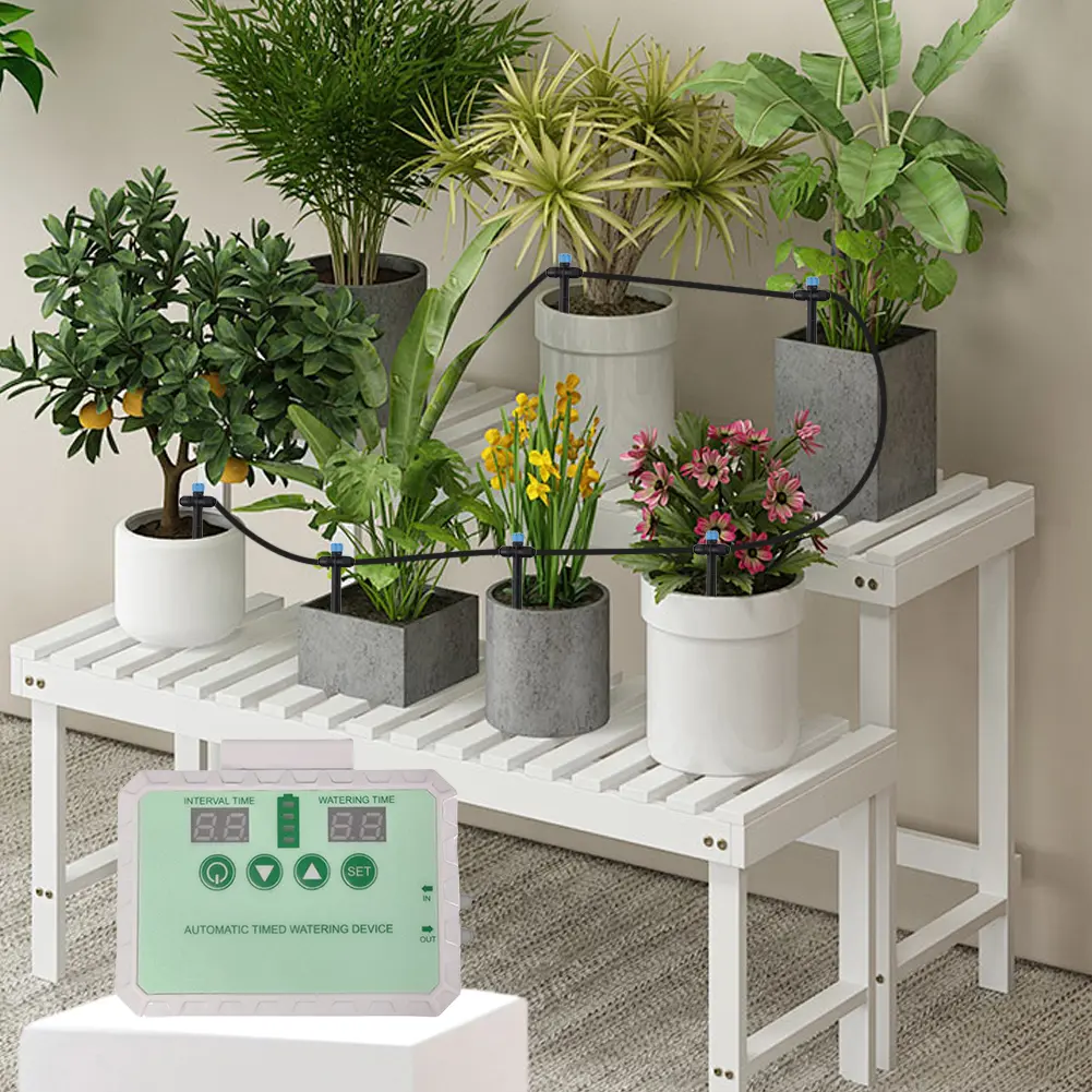 Drip Irrigation Kit Adjustable Solar Drip Irrigation System Solar Powered Plant Water Machine for Terrace Hanging Basket Potted
