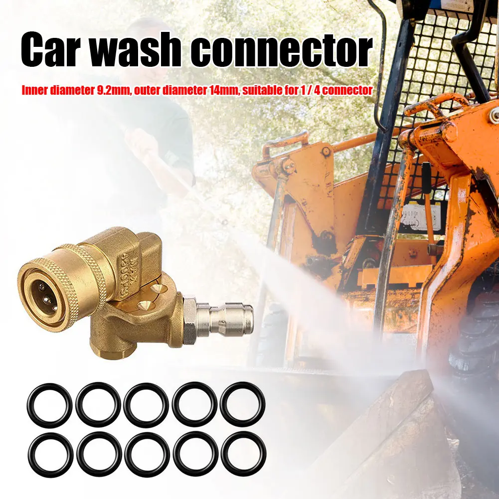 1/4 Adjustable Joint with 10Pcs O-Rings 180 Degree 1/4 Inch Quick Connect Pivoting Coupler 5 Angles for High-Pressure Car Washer