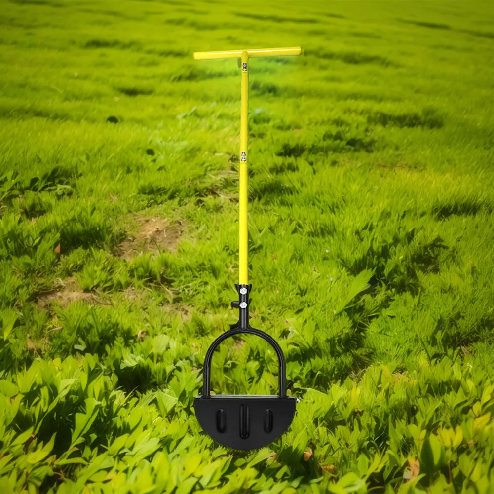 Half Moon Edger Trimming Shovel Long Handled Saw-Tooth Lawn Step Edger Lawn Mowing Weeding Tools for Garden Sidewalk Flower Beds