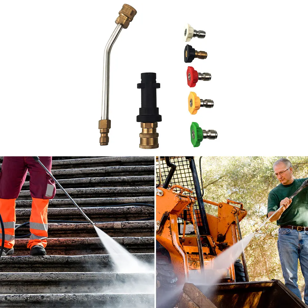 High-pressure Car Wash Water Gun Connector Quick Connect Nozzles + Pressure Washer Extension Wand for Karcher K2 K3 K4 K5 K6 K7