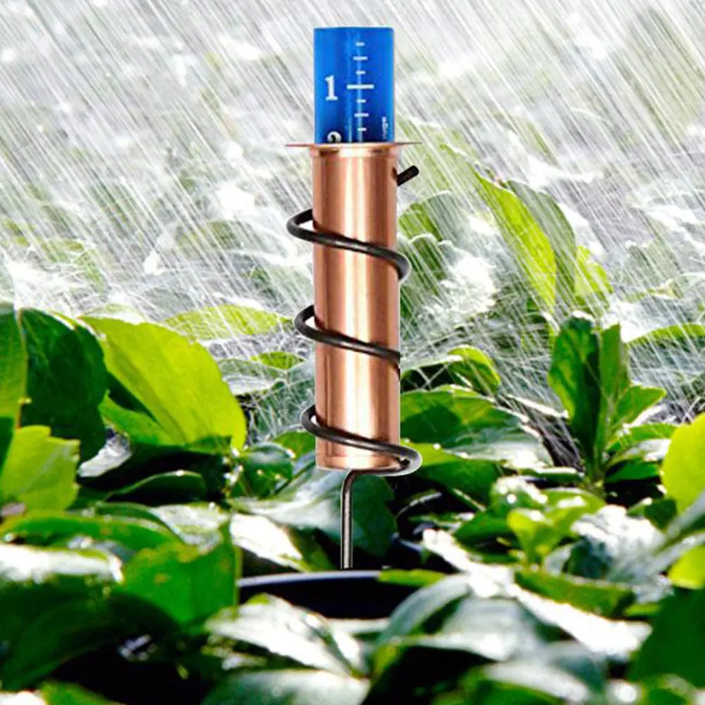 Copper Rain Guage Large Capacity Accurate Rain Gauge Rain Falling Measuring Instrument Outdoor Measuring Tool