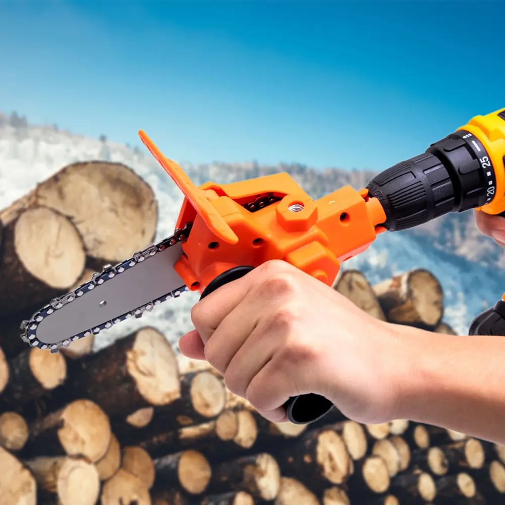 4 Inch Electric Drill Conversion Tool Electric Drill To Chainsaw Converting Head Electric Saw Conversion Head Adapter for Garden