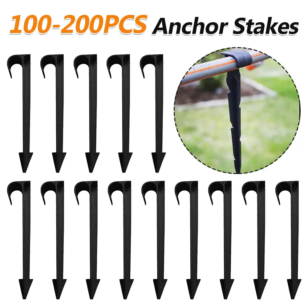 100-200PCS Garden Irrigation Hose Anchors 16mm Fixed Stakes for Hose Drip Irrigation Garden Watering Dripper Sprinkler Bracket