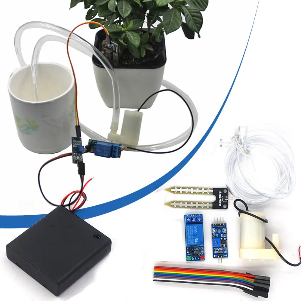 1-5Set Automatic Irrigation Module DIY Automatic Watering Kit Garden Water Pump Soil Moisture Sensor Relay Module For Arduino
