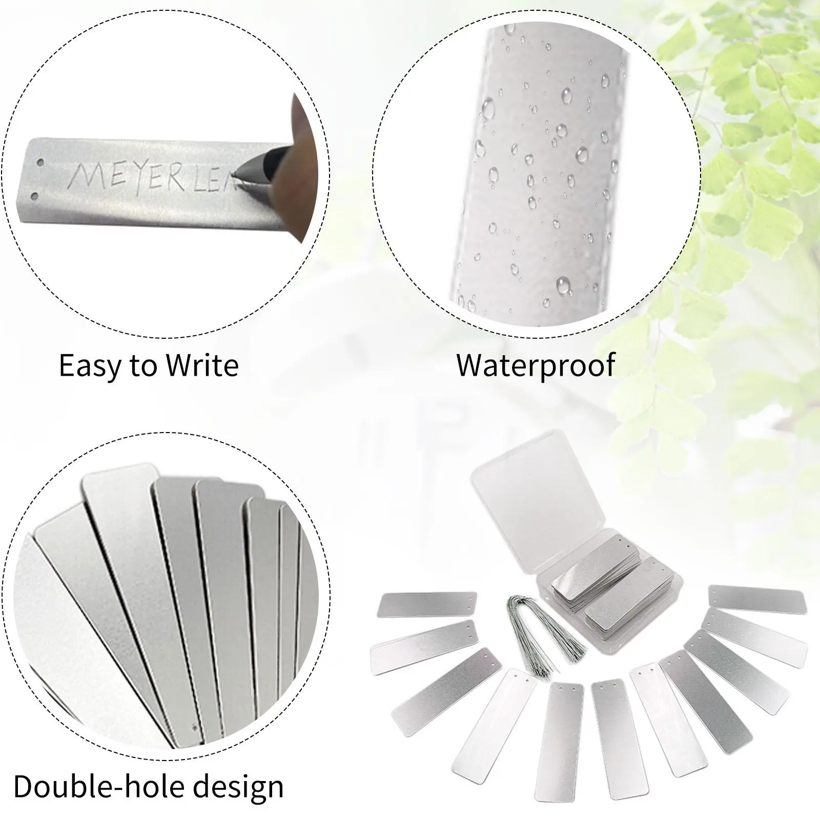 100Pcs Aluminum Plant Label with Metal Wires Plant Name Marker Waterproof UV Resistant for Outdoor Garden Trees Record
