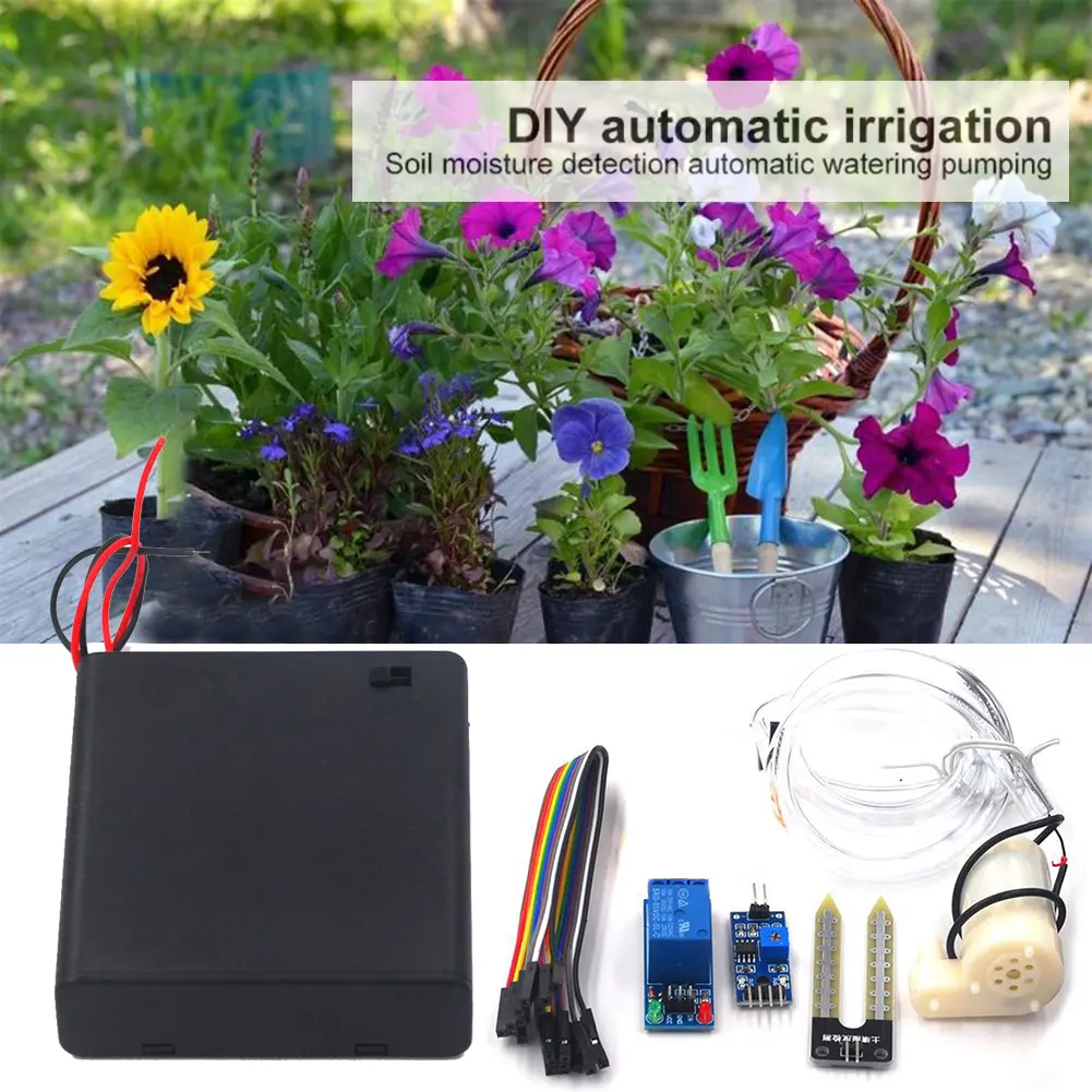 1-5Set Automatic Irrigation Module DIY Automatic Watering Kit Garden Water Pump Soil Moisture Sensor Relay Module For Arduino