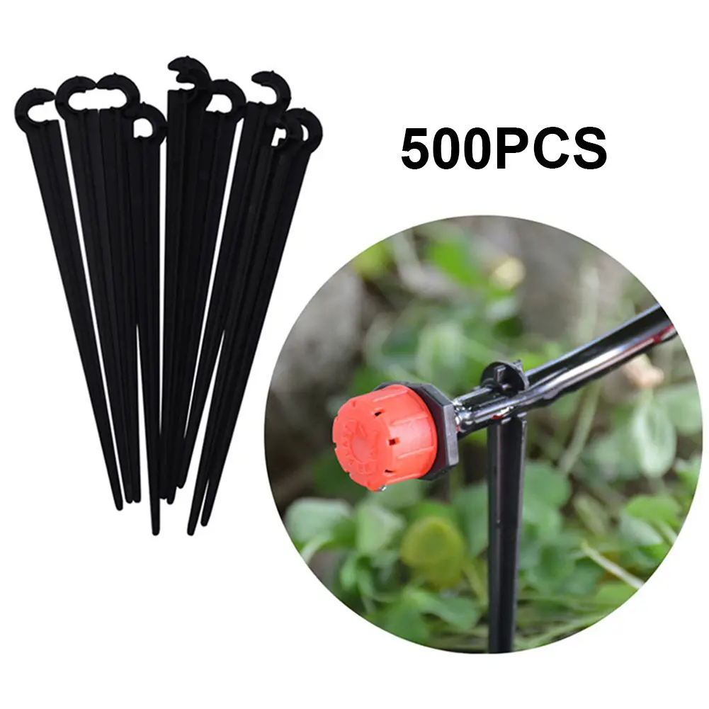 500Pcs Irrigation Drip Support Stake Tubing Hose Holder Garden Ground Rod Drip Irrigation Stem Holder for Vegetable Herbs Garden