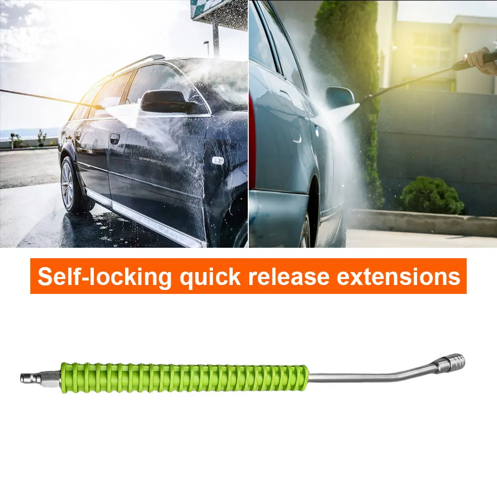High Pressure Car Jet Washer Lance Nozzle 1/4 Quick Connect Washer Lance Extension Nozzle Stainless Steel Water Gun Extender Rod