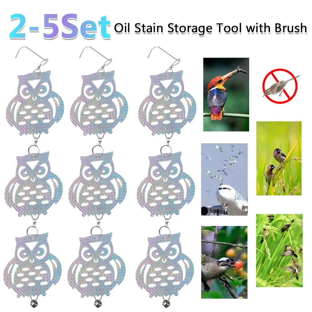 2-5Set Bird Repellent Film Owl Reflective Flashing Garden Brids Pigeon Crow Repeller Flashing Ribbon Film Tools for Pest Control