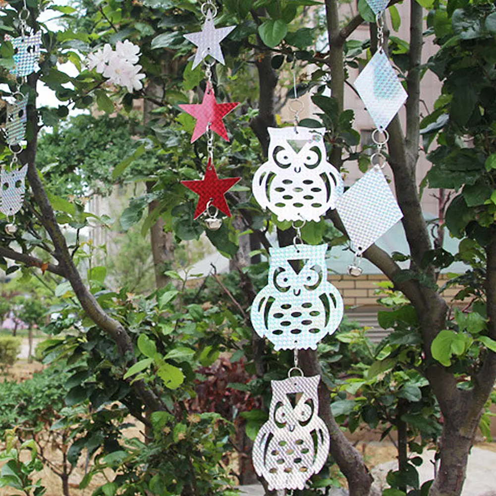 2-5Set Bird Repellent Film Owl Reflective Flashing Garden Brids Pigeon Crow Repeller Flashing Ribbon Film Tools for Pest Control