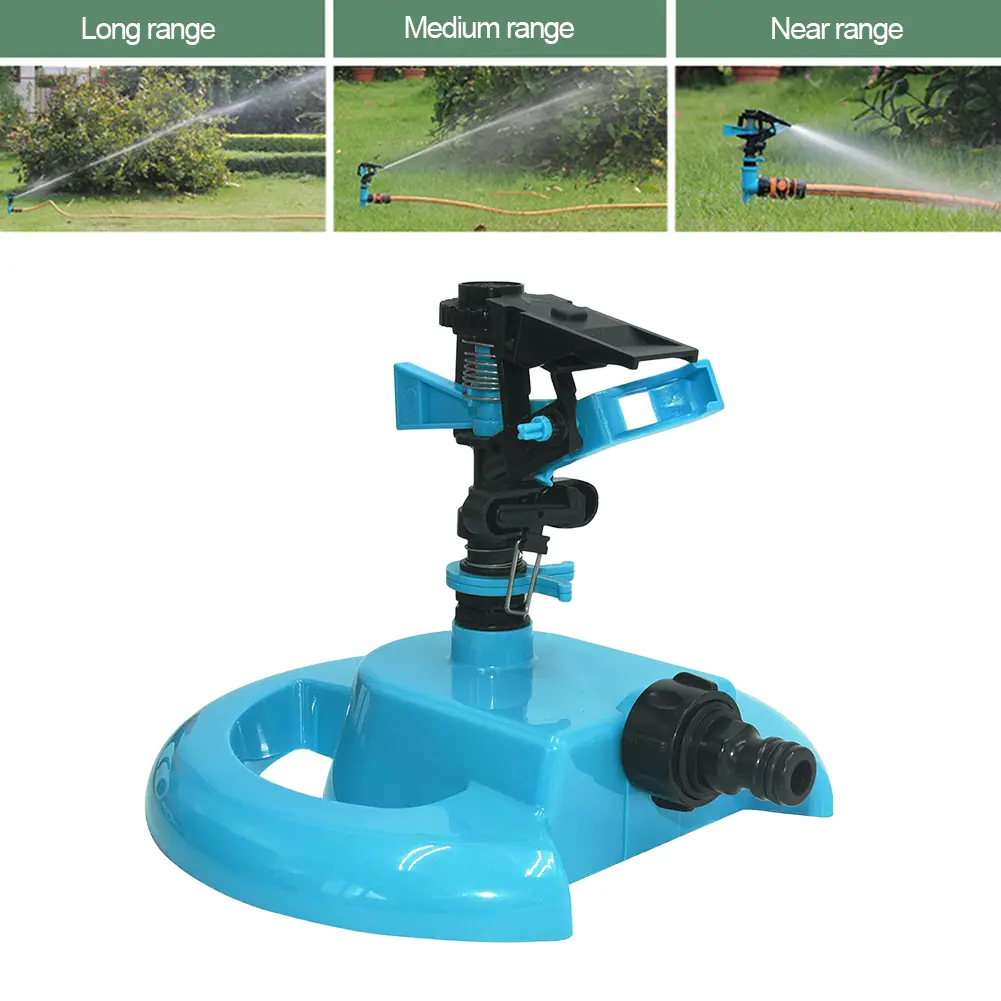 360 Degree Rotary Sprinkler Adjustable Automatic Rotating Sprinklers Large Coverage Area Water Sprinkler Water-saving for Lawn