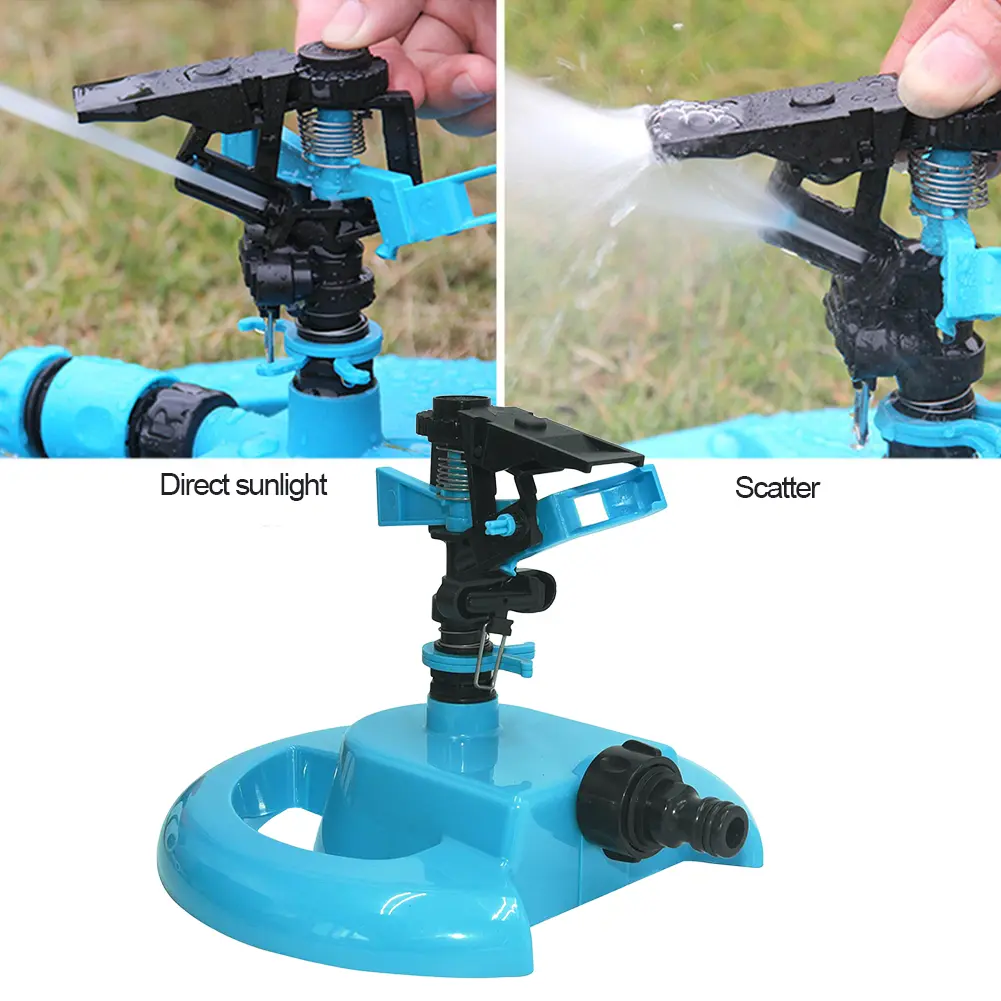 360 Degree Rotary Sprinkler Adjustable Automatic Rotating Sprinklers Large Coverage Area Water Sprinkler Water-saving for Lawn