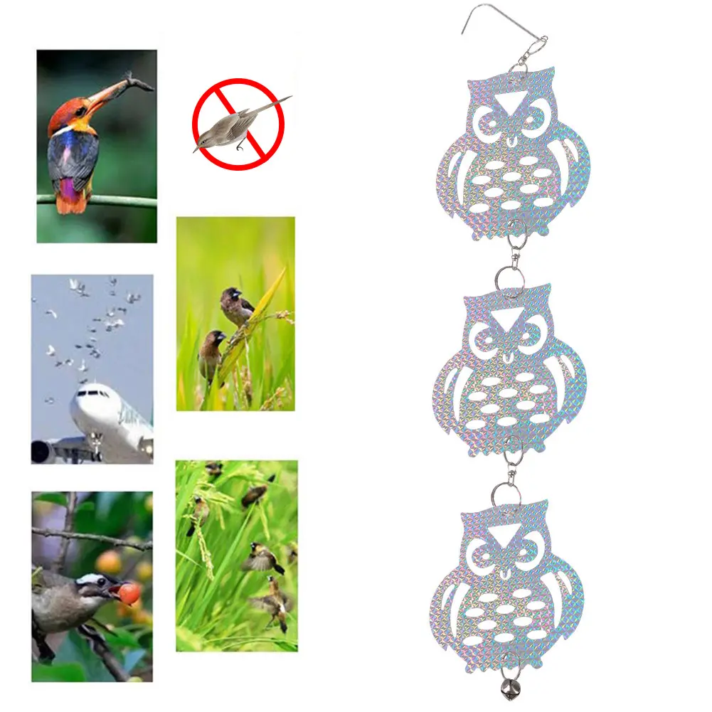 2-5Set Bird Repellent Film Owl Reflective Flashing Garden Brids Pigeon Crow Repeller Flashing Ribbon Film Tools for Pest Control