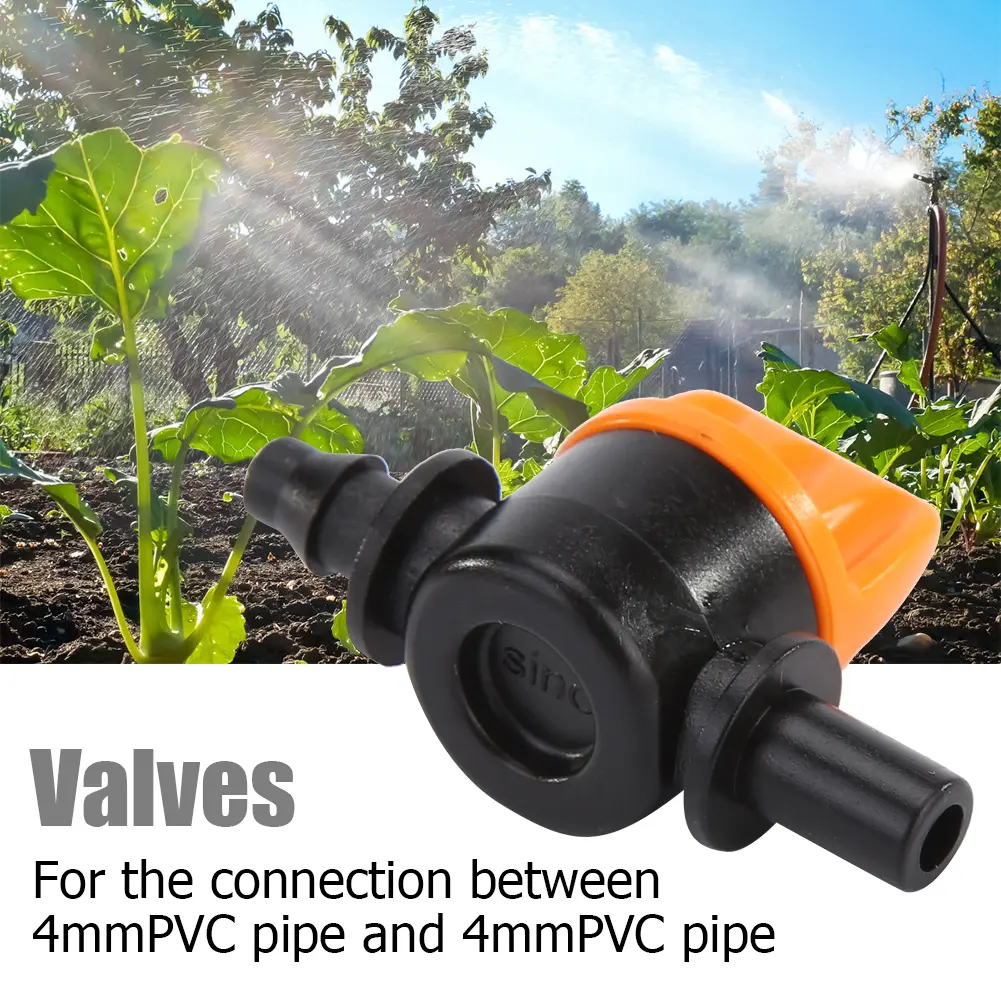 40-200PCS Hose Valve Garden Tap Garden Drip Irrigation Fittings Pipe Connectors Water Valve 4/7mm Water Flow Control Valve Parts