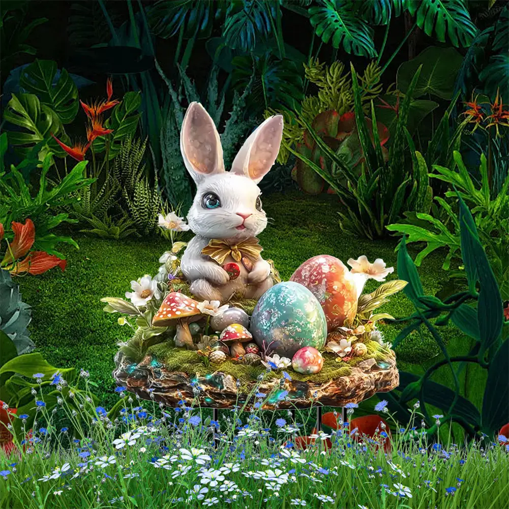 Easter Acrylic Garden Stake Decoration Multi-Function Courtyard Statue Waterproof Patio Sculpture for Outdoor Decoration Supplie