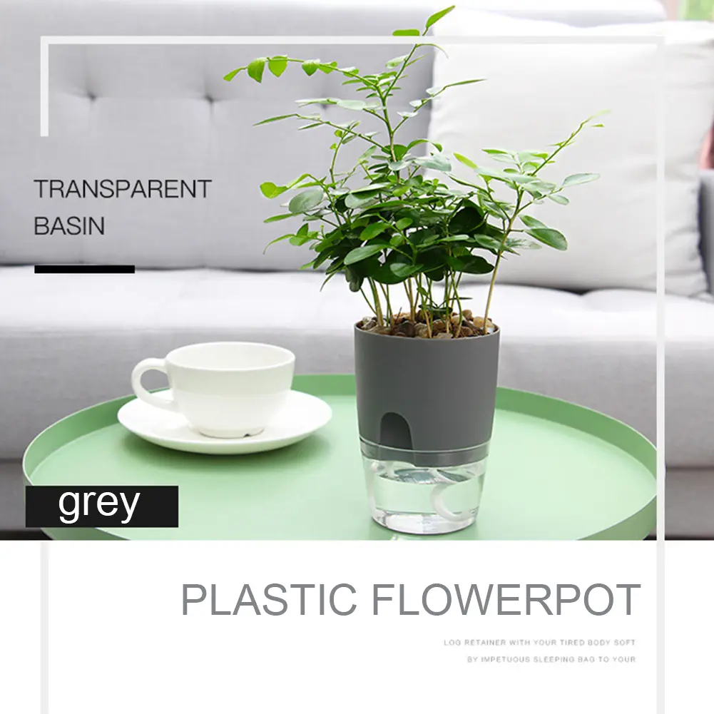 4-10PCS Self Watering Plastic Flower Pot Double Layer Hydroponics Plants Bonsai Pot Vases Succulent Potted Planters Home Office
