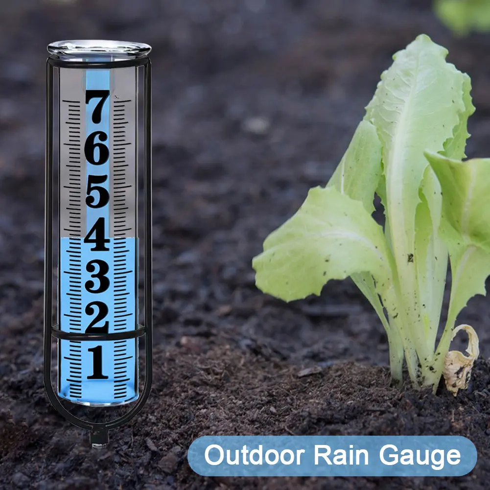 Outdoor Garden Rain Gauge Freeze Proof rain Gauge Outdoor Best Rated For Garden Deck Lawn with Large Numbers Adjustable Height