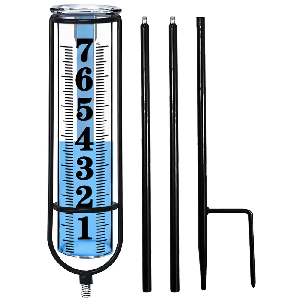 Outdoor Garden Rain Gauge Freeze Proof rain Gauge Outdoor Best Rated For Garden Deck Lawn with Large Numbers Adjustable Height