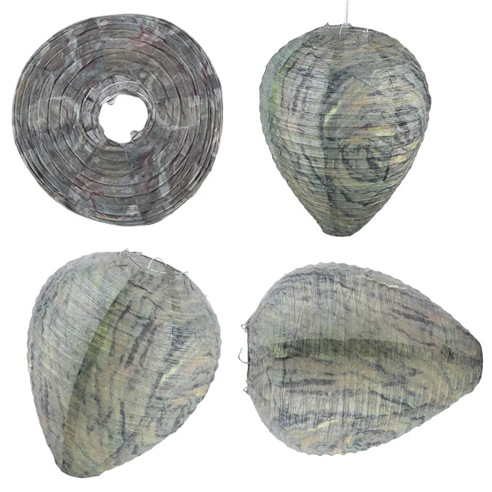 3-10PCS Wasp Nest Decoy Hornets Deterrents Non-Toxic Fake Nest Bee Decoy Beehive Lanterns Hanging Patio Garden Repellent Trap