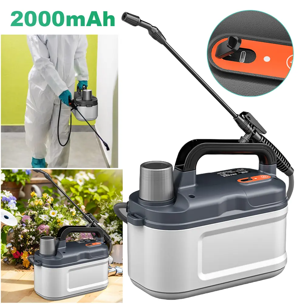4L Electric Sprayer Built-in 2000mAh Rechargeable Battery Garden Sprayer Battery Powered Sprayer Portable Water Sprayer