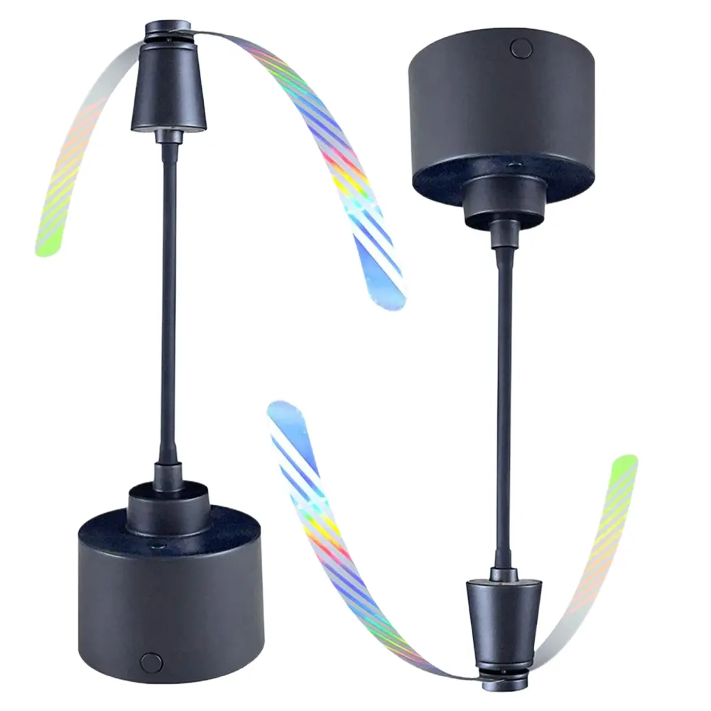 Fly Fans for Tables Fly Repellent Fan Soft Holographic Blades Table Top Fly Fan Hanging Bug Traps for Kitchen Restaurant