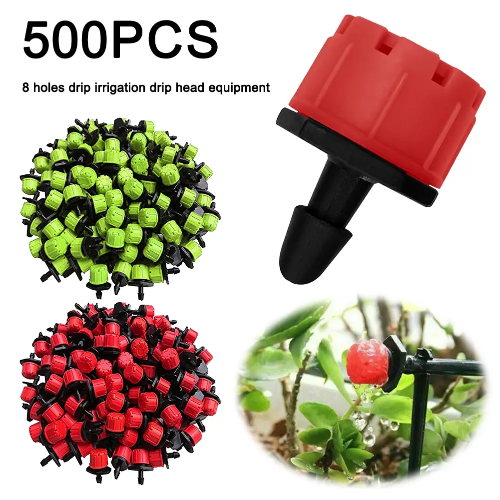 500Pcs 1/4 Inch Adjustable Drip Irrigation Sprinklers Rotating Sprinklers Micro Drip Irrigation Sprinklers for Watering System