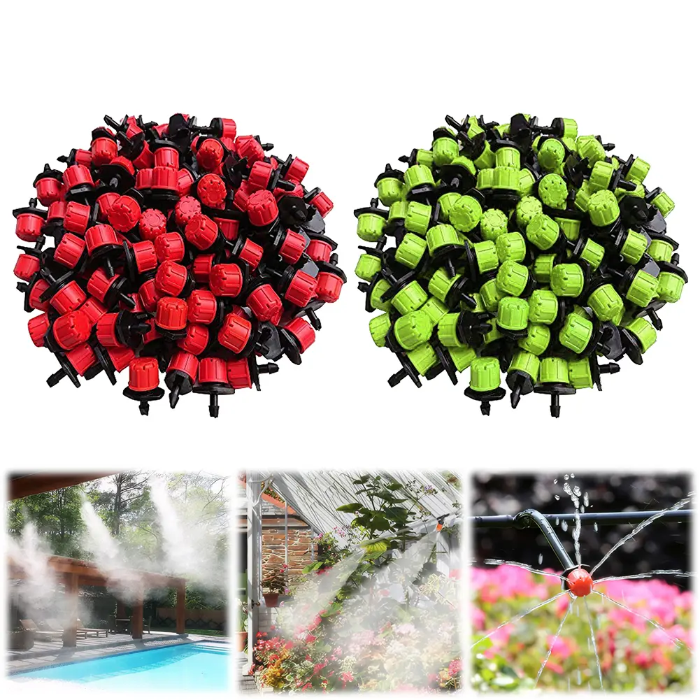 500Pcs 1/4 Inch Adjustable Drip Irrigation Sprinklers Rotating Sprinklers Micro Drip Irrigation Sprinklers for Watering System