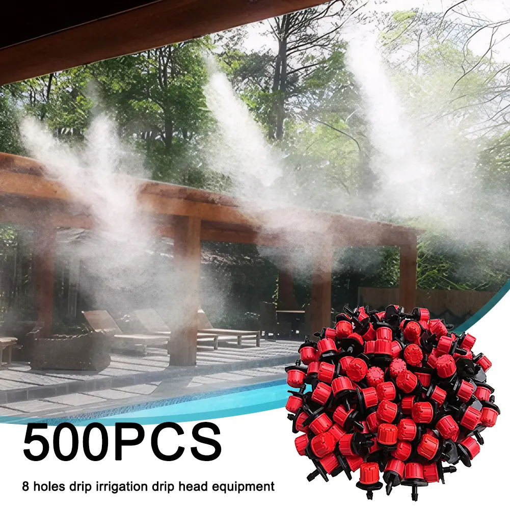 500Pcs 1/4 Inch Adjustable Drip Irrigation Sprinklers Rotating Sprinklers Micro Drip Irrigation Sprinklers for Watering System