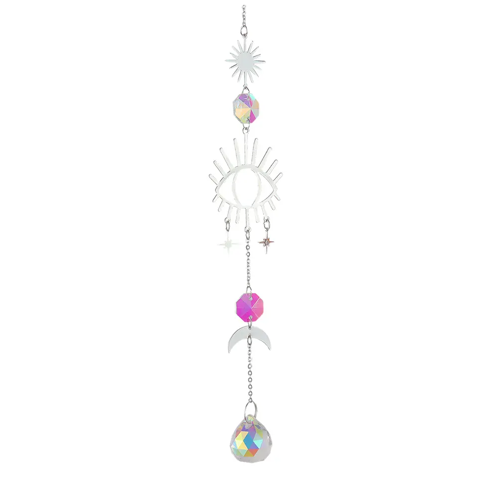 Crystal Butterfly Demon Eye Wind Chime Wind Chimes Crystal Wind Chimes Suncatcher with AB Coating for Home Garden