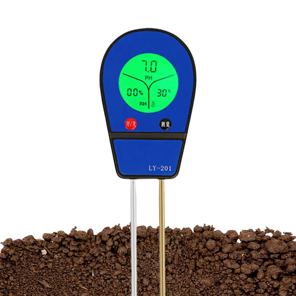 3-in-1 Digital Soil Test Meter Plant Temperature/Soil Moisture/PH Meter LCD Display for Gardening Farming and Outdoor Plants
