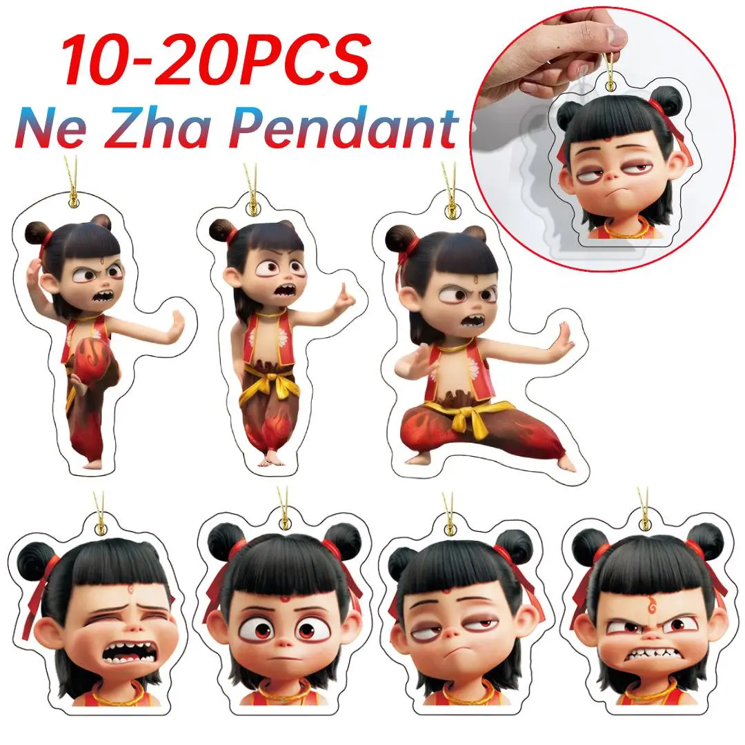 10-20PCS Anime Movies Ne Zha 2 Lanyard Pendant Acrylic Key Pendant Car Pendant Ne Zha Keychain Pendant for Fans Collection Gift
