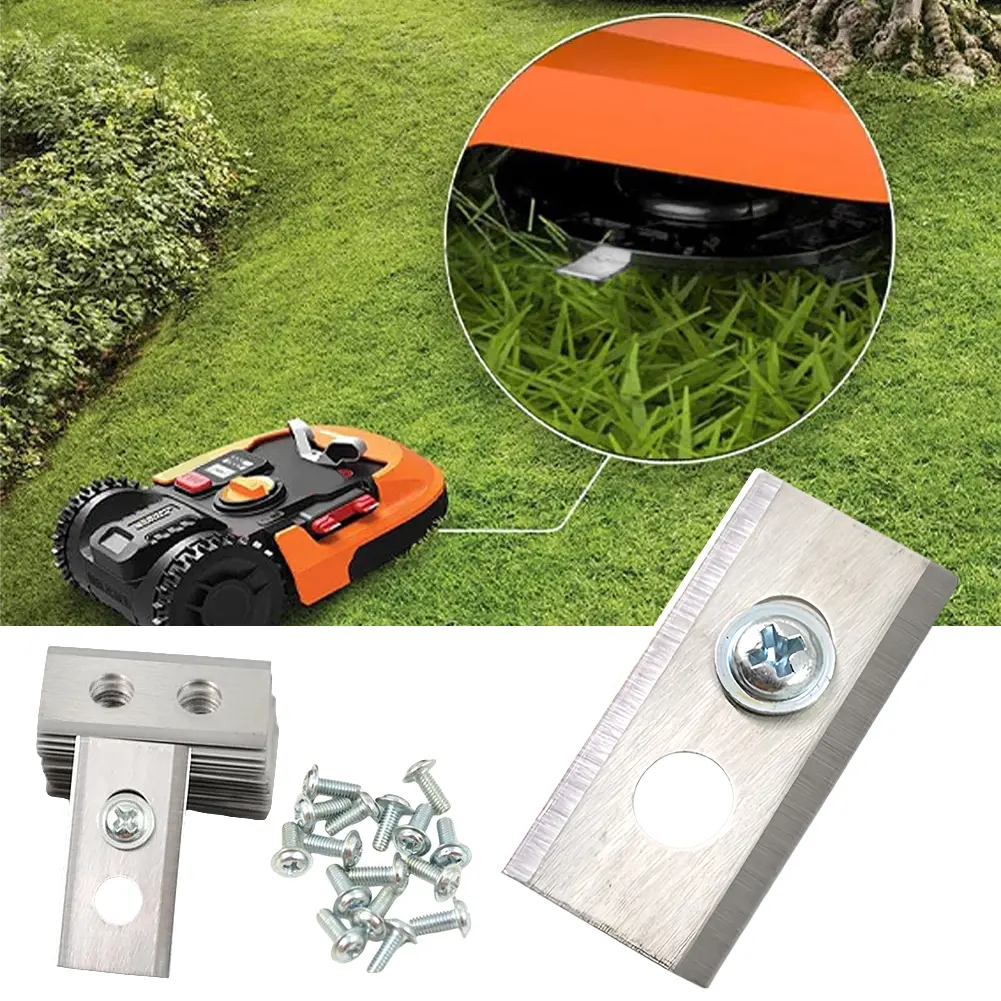 Stainless Steel Mower Blade Set with Washers & Screw 30Pcs Lawn Mower Blades Lawn Cutting Blade Wear Resist Lawn Mower Supplies