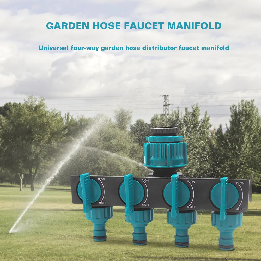 1/2in-3/4in-1in Hose Splitters Agriculture Irrigation Splitters Plastic 4-Way Water Separator for Drip Irrigation Lawns