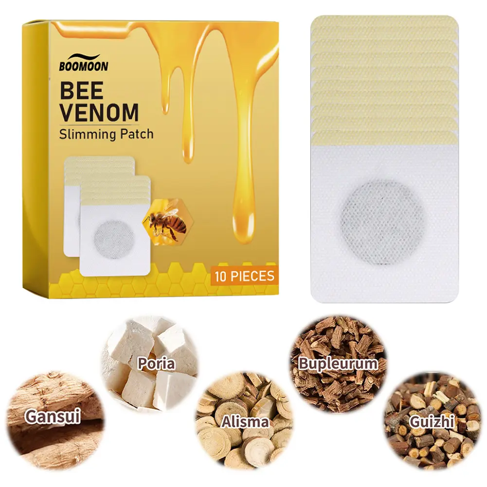 30Pcs Bee Venom Patches Fast Burning Fat Bee Venom Lymphatic Patches Improve Stomach Belly Slimming Patch for Female Male