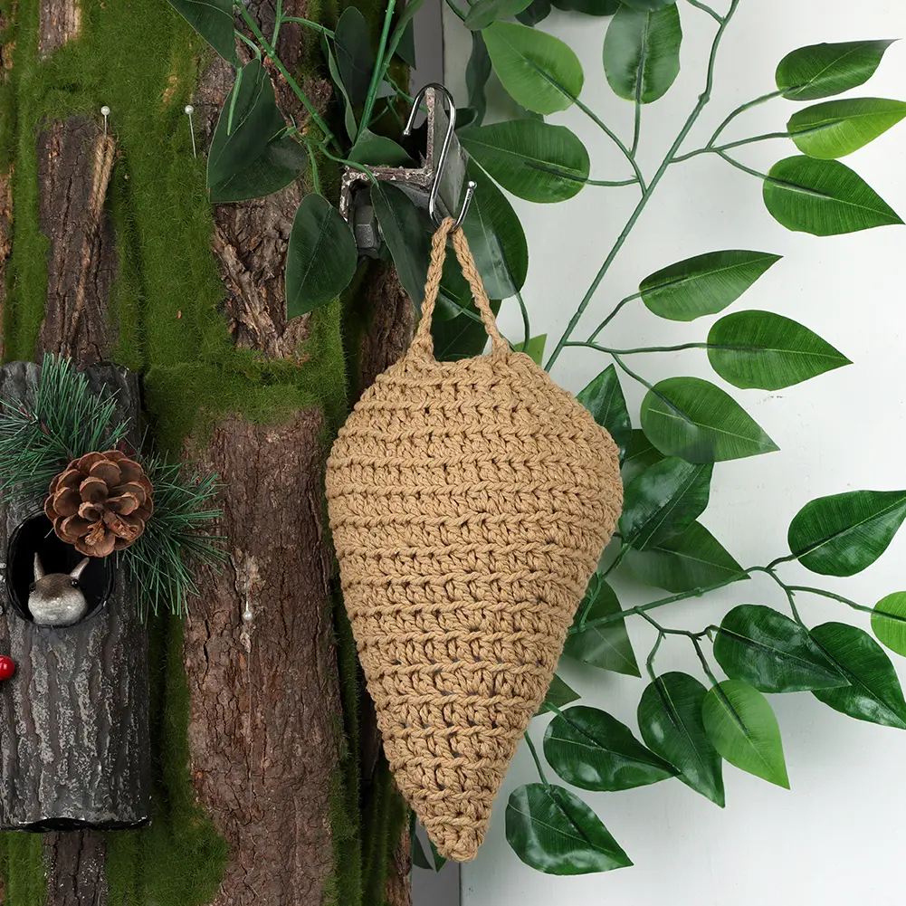 Crochet Wasp Nest Decoy Faux Hornets Nest Repellent with Hook Hanging Wasp Nest Decoy Wasp Nest Trap for Outdoor Garden
