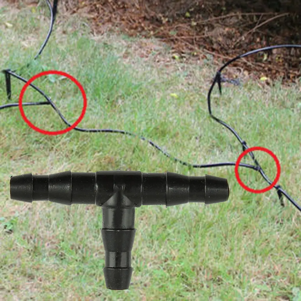 300-1000Pc Micro Drip Pipe Connector Plastic Micro Spray Joint Garden Hose Equal Tee Micro Drip Irrigation Pipe Barbed Connector