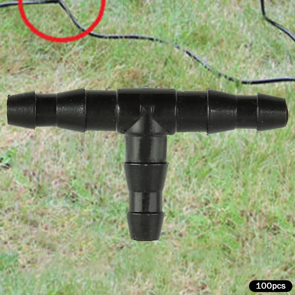 300-1000Pc Micro Drip Pipe Connector Plastic Micro Spray Joint Garden Hose Equal Tee Micro Drip Irrigation Pipe Barbed Connector