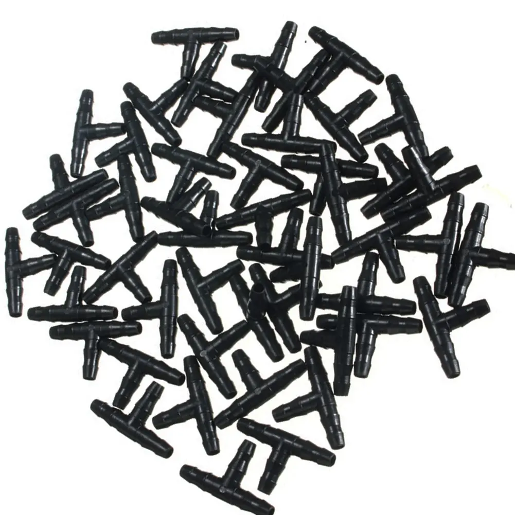 300-1000Pc Micro Drip Pipe Connector Plastic Micro Spray Joint Garden Hose Equal Tee Micro Drip Irrigation Pipe Barbed Connector