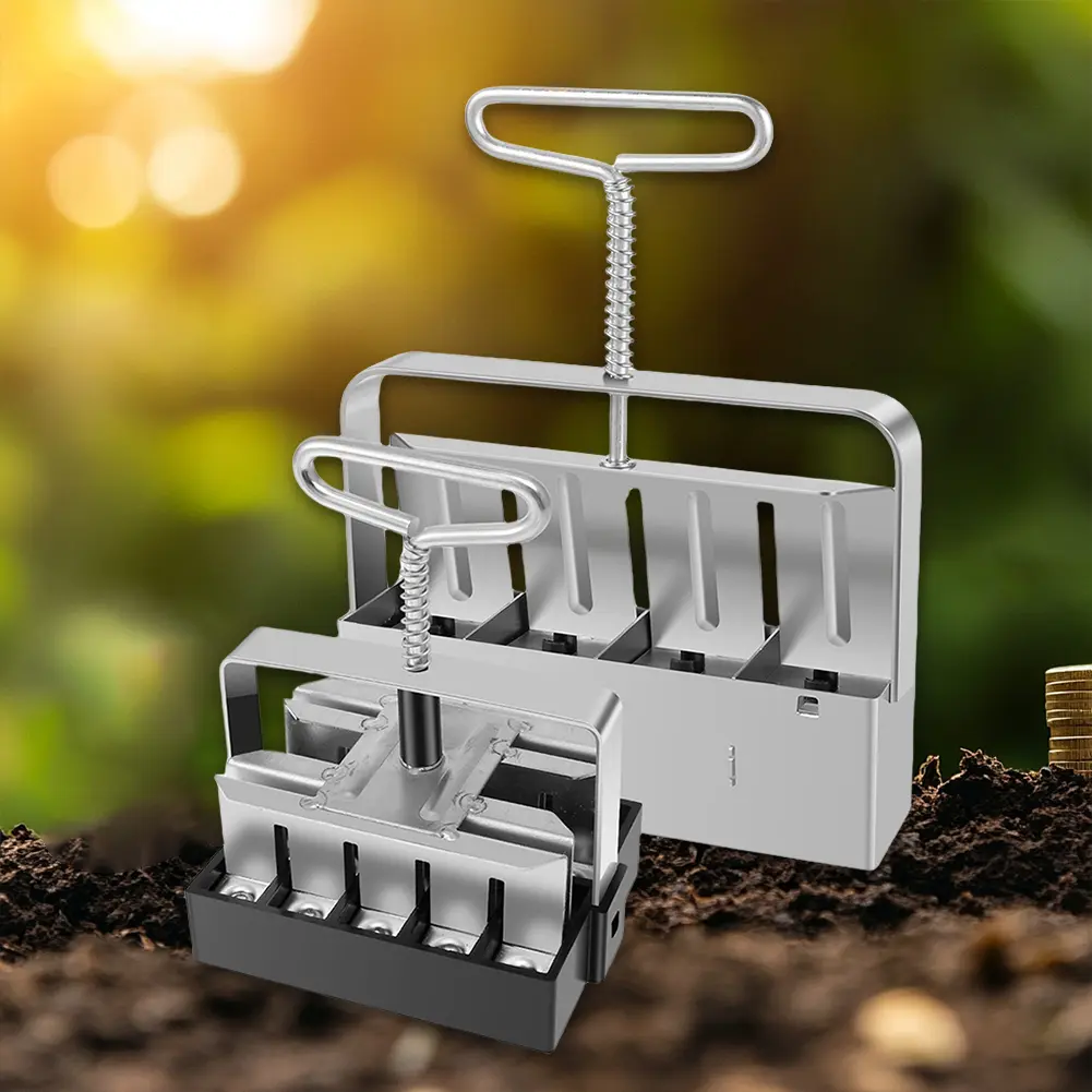 2Pcs Handheld Clod Maker with Clips Seedling Soil Block Maker Reusable Garden Seeding Tool for Greenhouse Yard Accessories