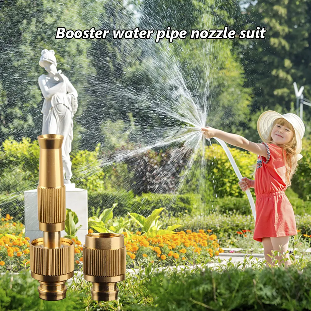 2-10Set Spray Nozzle Water Gun Brass High Pressure Direct Spray Sprinkler Quick Connector Adjustable Parts for Home Garden Hose