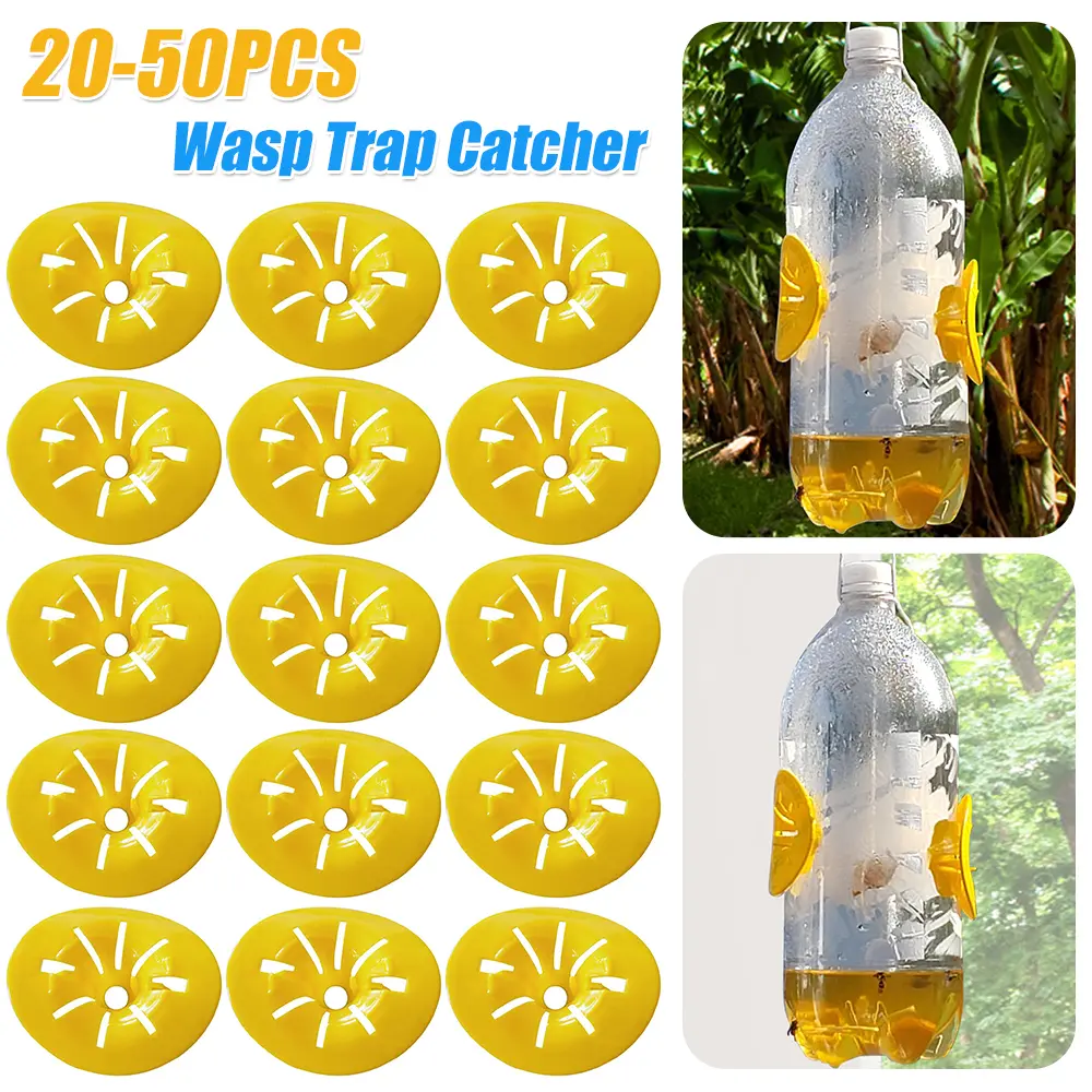 20-50PCS Bee Wasp Trap Catcher Outdoor Flying Insects Funnel Trap Bee Hornet Catcher Garden Outdoor Hanging Pest Control Tools