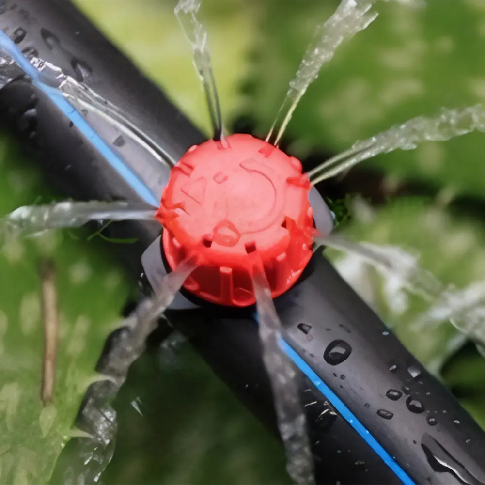 200Pcs 8 Hole Irrigation Dripper 360 Degree Irrigation Sprinkler Garden Micro Drip Irrigation System for Garden Watering System