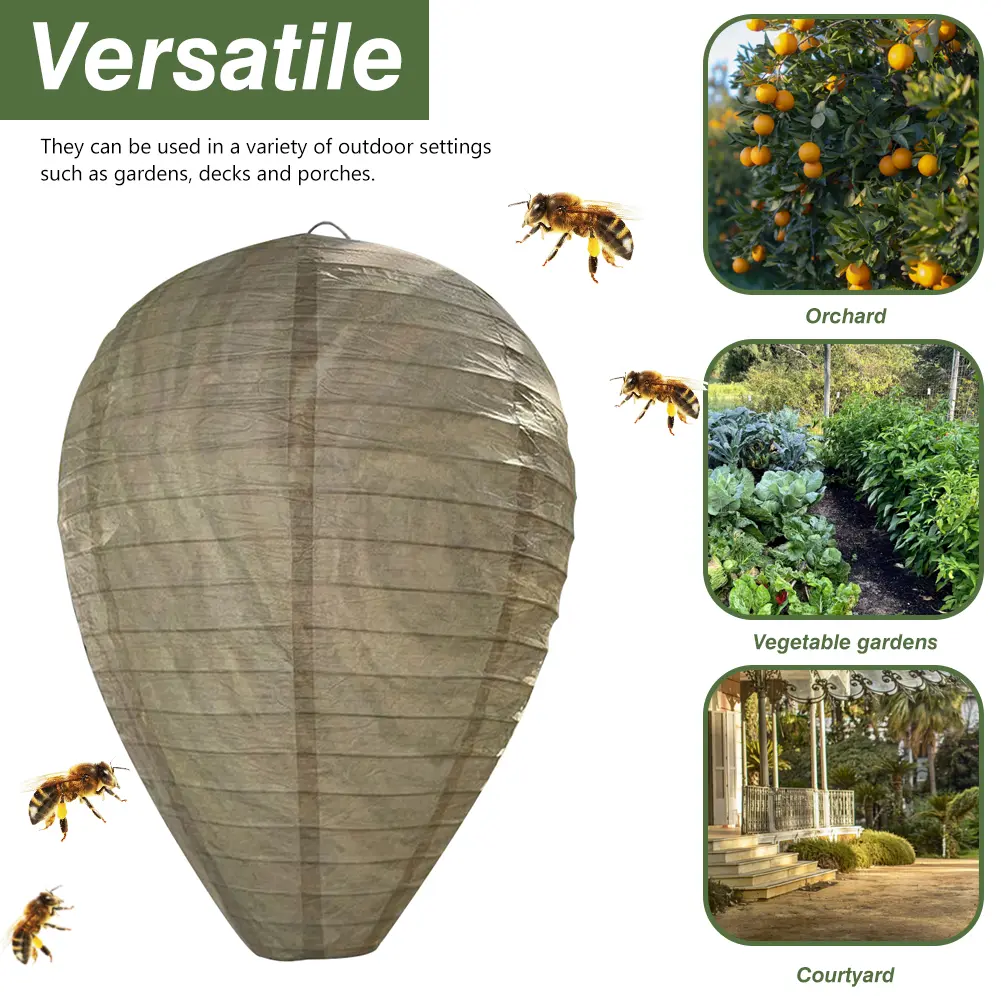 5-10PCS Hanging Wasp Nest Decoy Fake Wasp Nest Decoy Nest Decoy Hornets Waterproof Plastic Insects Paper Drive Beehive Lantern