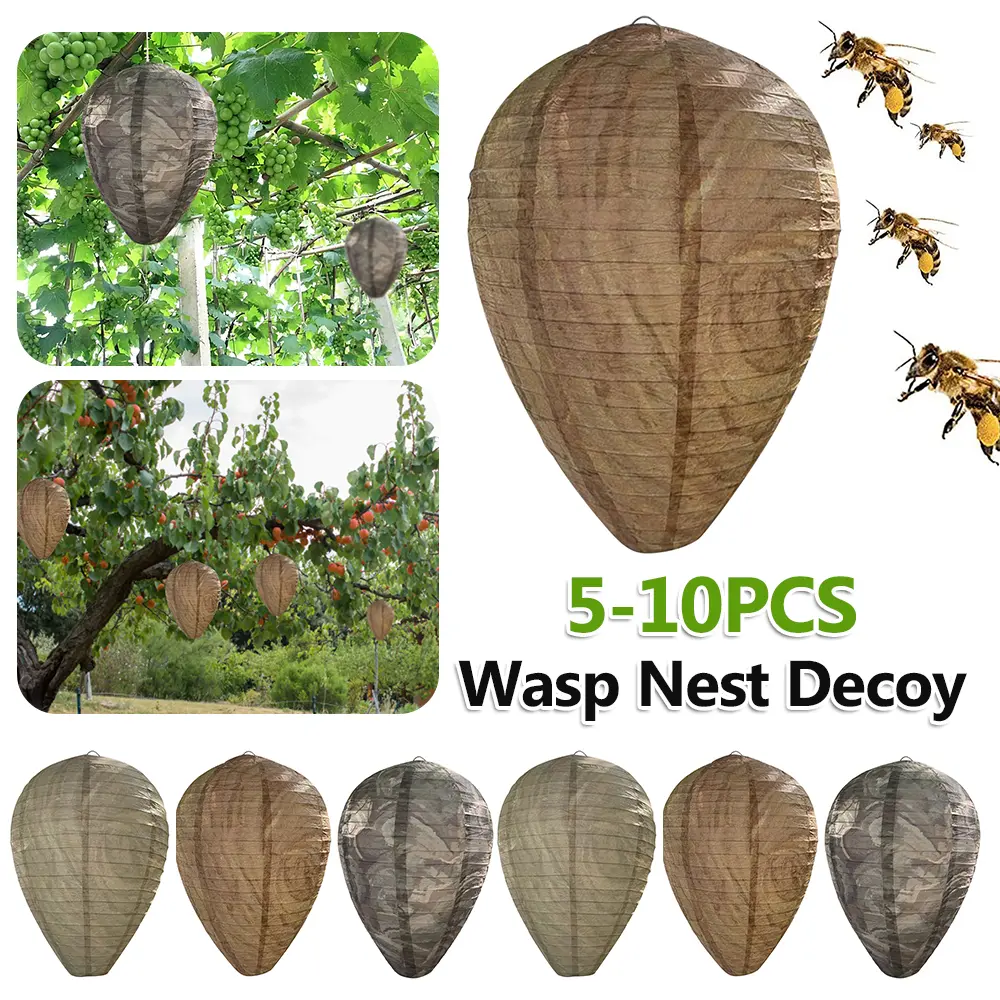 5-10PCS Hanging Wasp Nest Decoy Fake Wasp Nest Decoy Nest Decoy Hornets Waterproof Plastic Insects Paper Drive Beehive Lantern