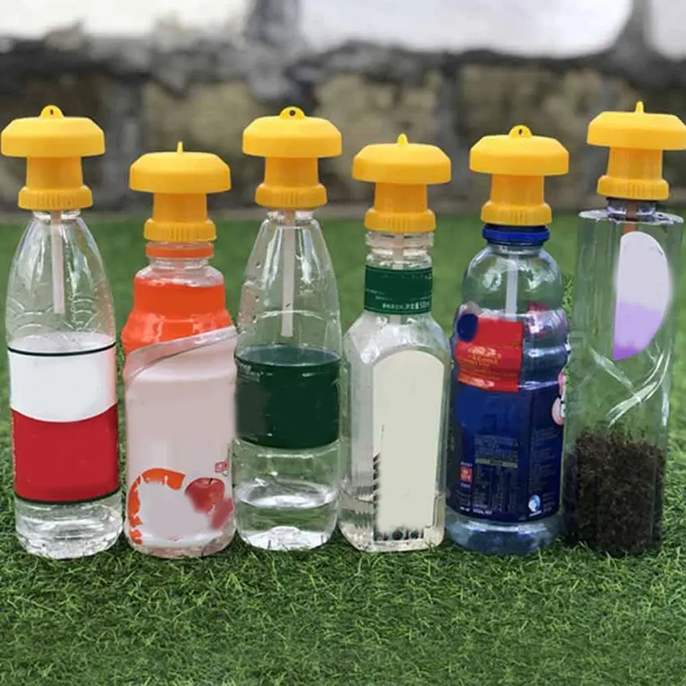 10Pcs 2ml Fruit Fly Attractant Liquid with Fruit Fly Traps Reusable Fruit Fly Killer Drosophila Attractant for Gardens Backyards