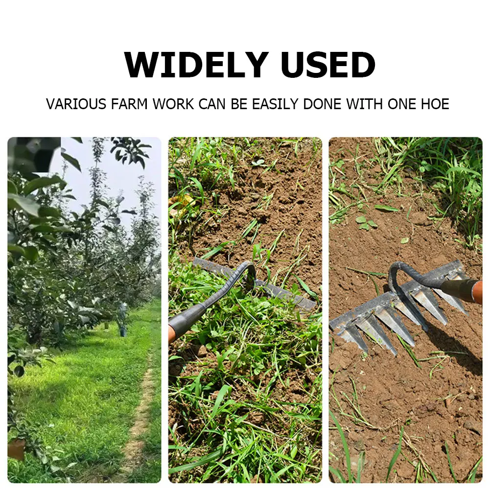 Weeding Hoe Rake Steel Nail Harrow Grasping Rake Loosening Soil Tool Tooth Nail Harrow Garden Hand Rake Tool Agricultural Tools